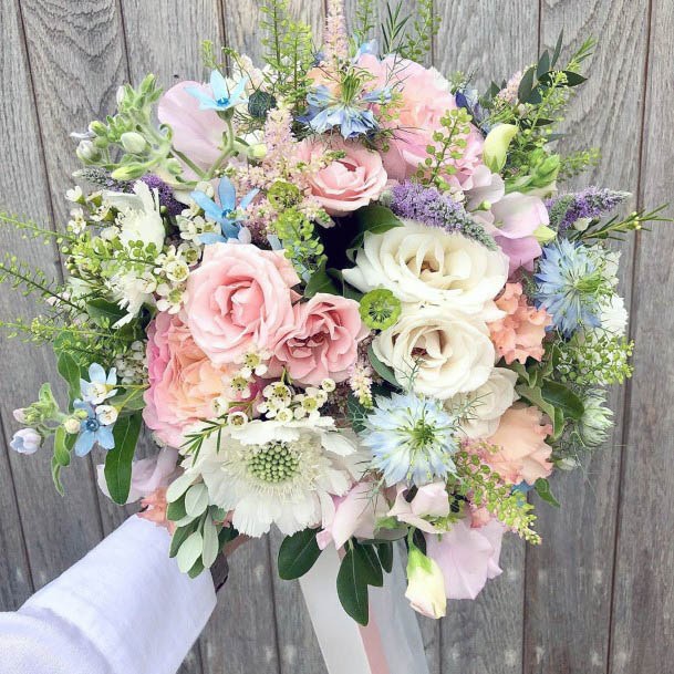 Pastel Shaded Roses Summer Wedding Flowers