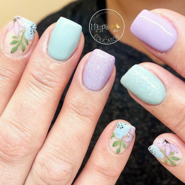 Pastel Soft May Nail Colorful Floral Inspiration For Ladies