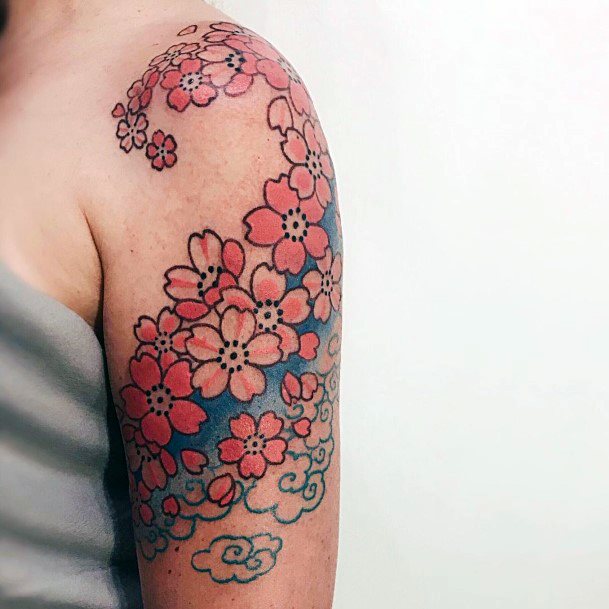 Pattern Of Cherry Blossom Tattoo Women