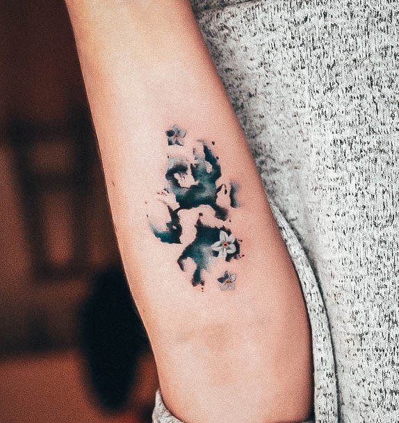 Paw Print Tattoo For Ladies