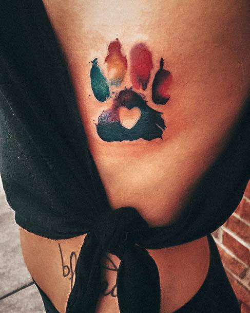 Paw Print Womens Tattoo Designs