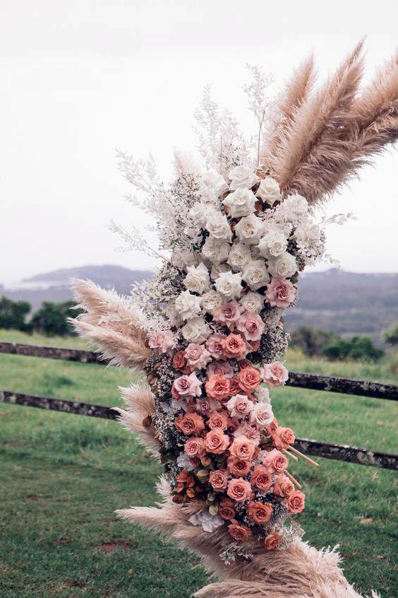 Peaach Flowers Wedding Arch