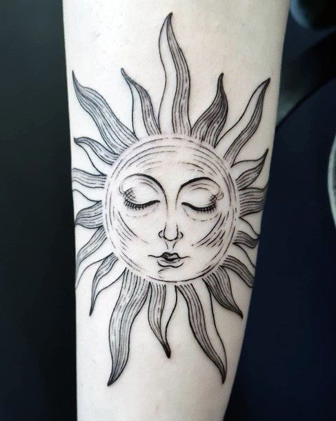 Top Best Sun Tattoos For Women Ancient Light Designs