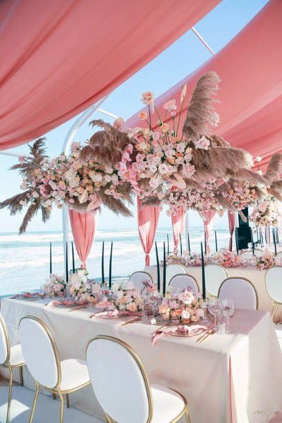 Peach And Pink Flowers Wedding