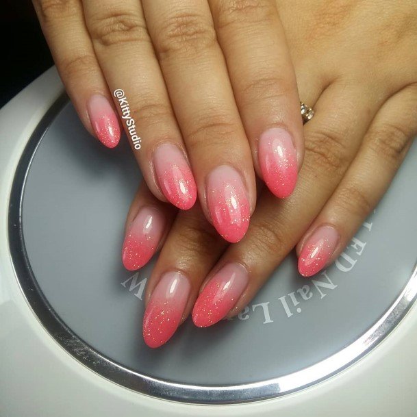 Peach And Pink Womens Feminine Peach And Pink Nails