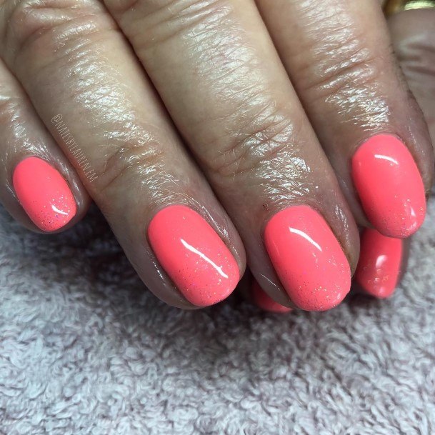 Peach And Pink Womens Nails