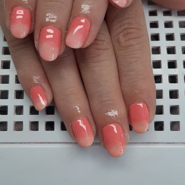 Peach And Pinkic Womens Peach And Pink Nail Designs