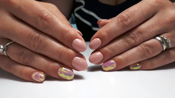 Peach Glass Nails For Women