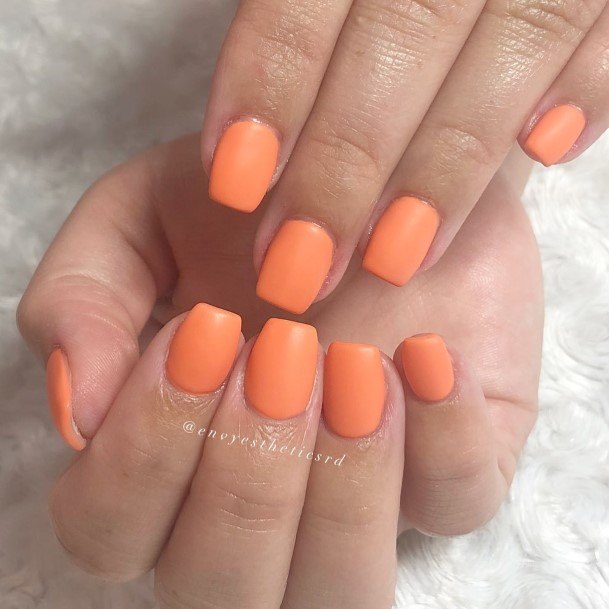 Peach Matte Nail Design Inspiration For Women