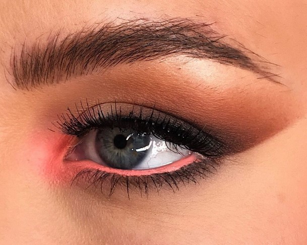 Peach Neon Eyeliner Makeup For Women