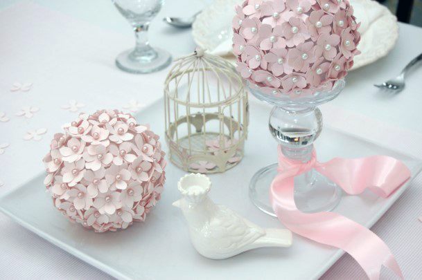 Pearl And Pink Flower Ball Cheap Wedding Decorations