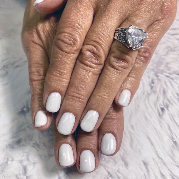 Pearl White Gel Nails Women