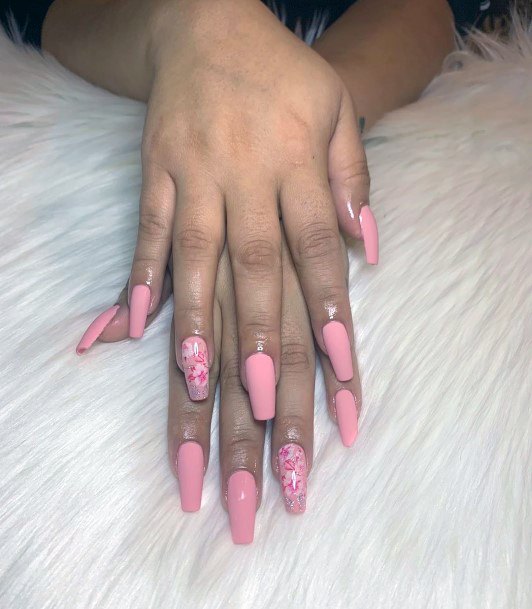 Peony Rose Matte Nails Women