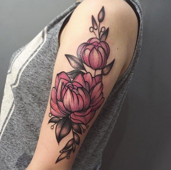 Peony Tattoo Design Inspiration For Women