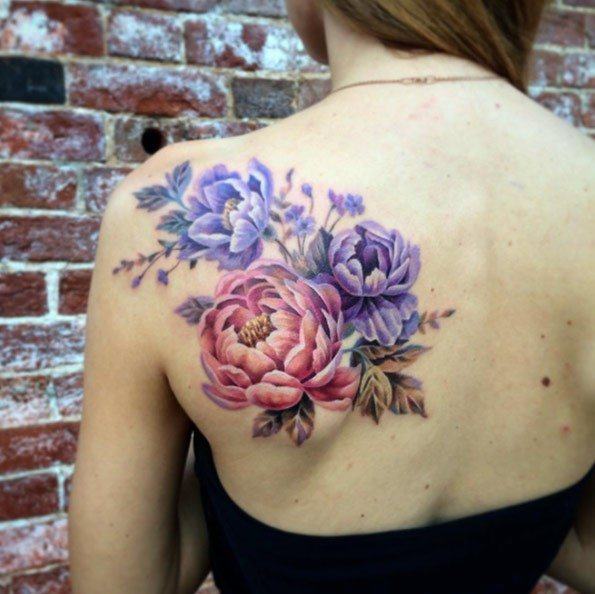 Peony Tattoos For Girls