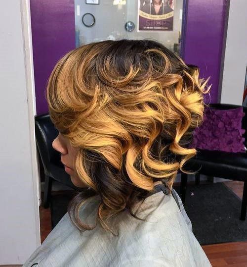 Perfect Blonde Curly Bob Hairstyles For Black Women