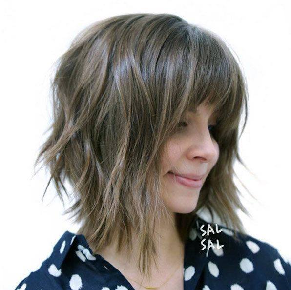 Perfect Brown Medium Length Choppy Hairstyles With Bangs But Not Quirky