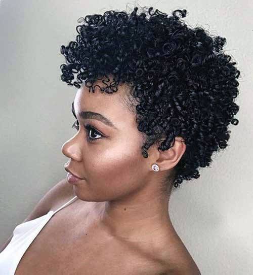 Perfect Tight Curls Medium Pixie Natural Hairstyles For Black Women