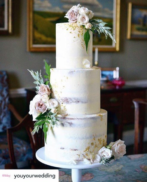 Perfect White 3 Tier Wedding Cake Women