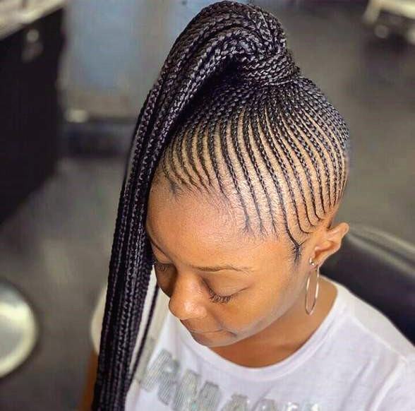 Perfectly Manicured Crown Braided Ponytail Hairstyles For Black Women