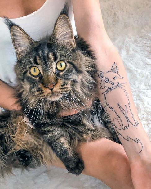 Pet Cat Tattoo For Women On Hands Art