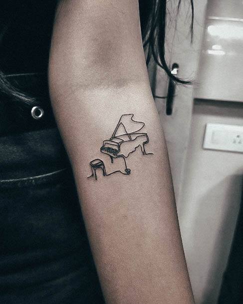 Piano Tattoo Design Inspiration For Women