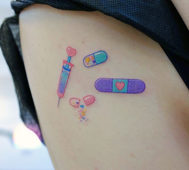 Pill Tattoos Feminine Ideas