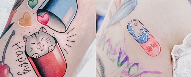 Top 100 Best Pill Tattoos For Women – Medicine Capsule Design Ideas