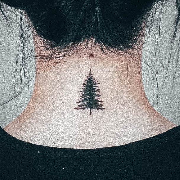 Pine Tree Tattoo Design Inspiration For Women