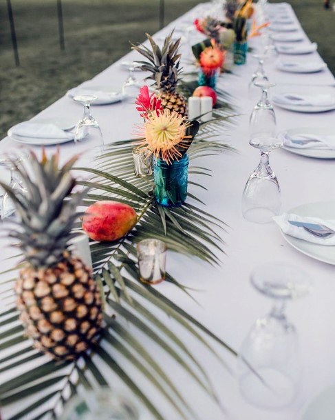 Pineapples And Tropical Wedding Flowers