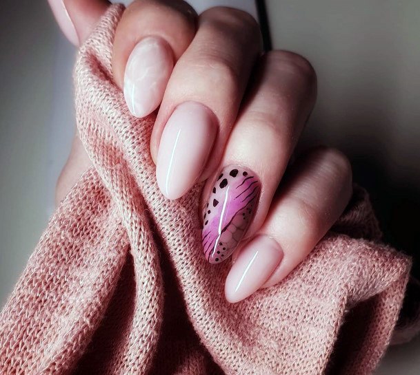 Pink Accented Almond Shaped Nails For Women