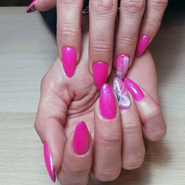 Pink Almond Shaped Nails For Women Cute Ideas