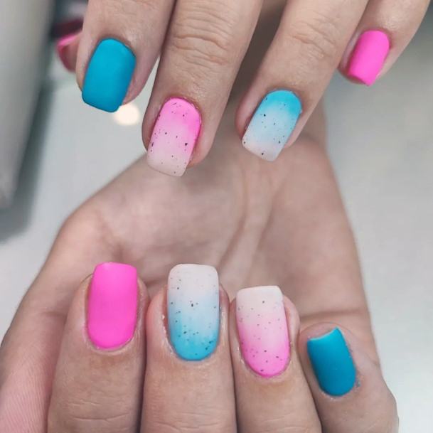 Pink And Blue Nail Design Inspiration For Women