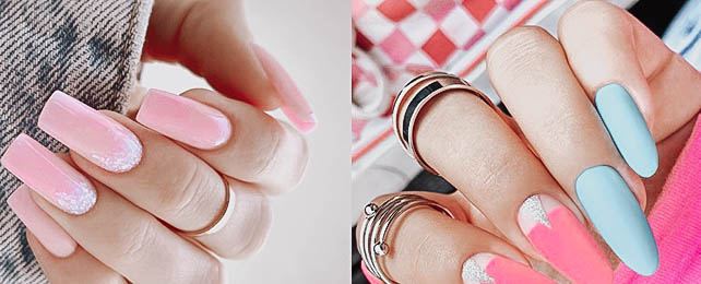 Top 100 Best Pink And Blue Nails For Women – Feminine Fingernail Ideas