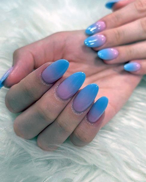 Pink And Blue Womens Nails