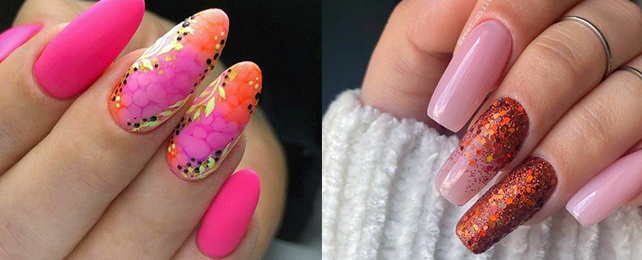 Top 100 Best Pink And Orange Nails For Women – Multicolored Fingernails