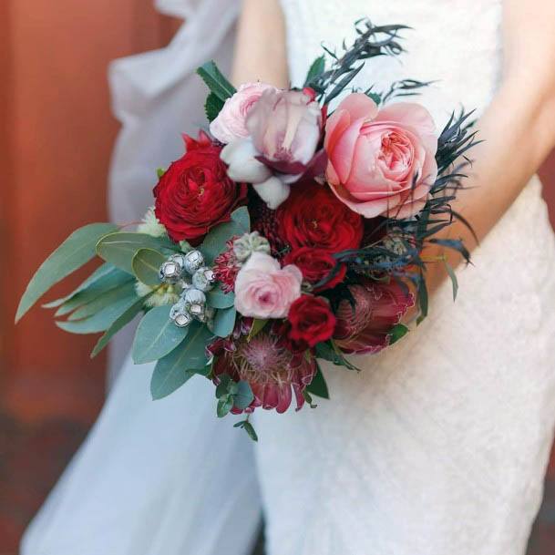 Pink And Red Wedding Flowers