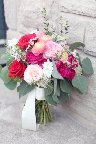 Pink And White Rose Flowers Wedding