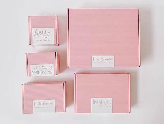 Pink And White Small Business Packaging Ideas