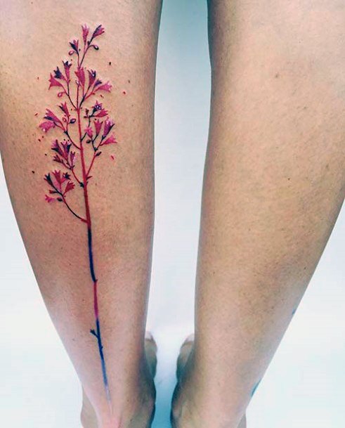 Pink Art Tattoo Womens Legs