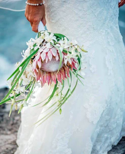 Pink Beach Wedding Flowers