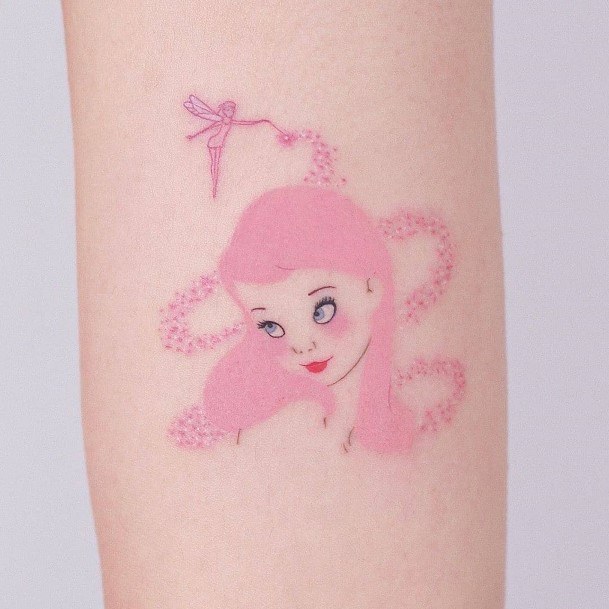 Pink Cinderella Tattoo Womens Arms