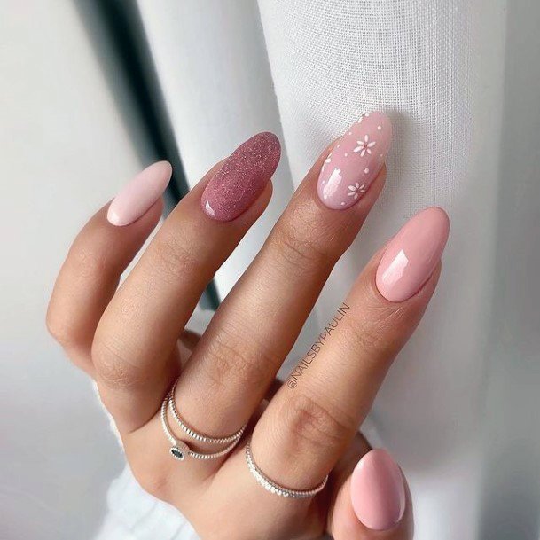 Pink Dress Nails Feminine Ideas