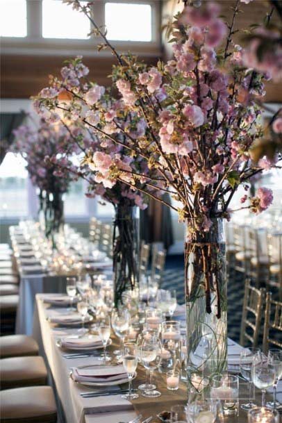 Pink Flower Bunch Wedding Tree Decor