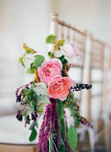 Pink Flowers Wedding With Violets