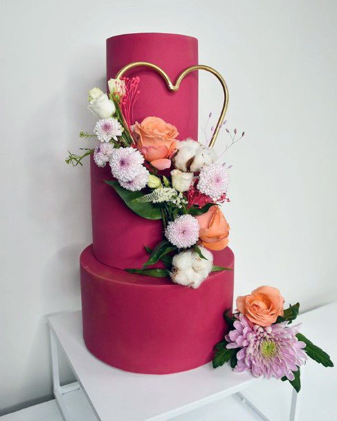 Pink Fondant Red Velvet Wedding Cake