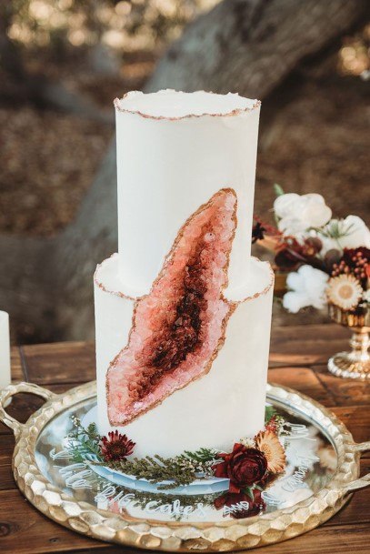 Pink Geode Wedding Cake Ideas