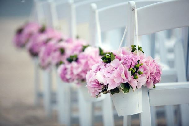 Pink May Flower Basket Wedding Chair