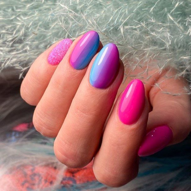 Pink Ombre Female Nail Designs