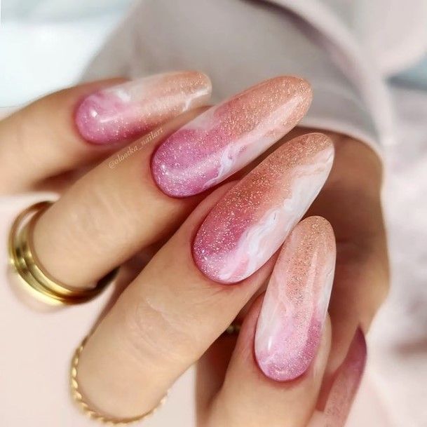 Pink Ombre Nail For Ladies